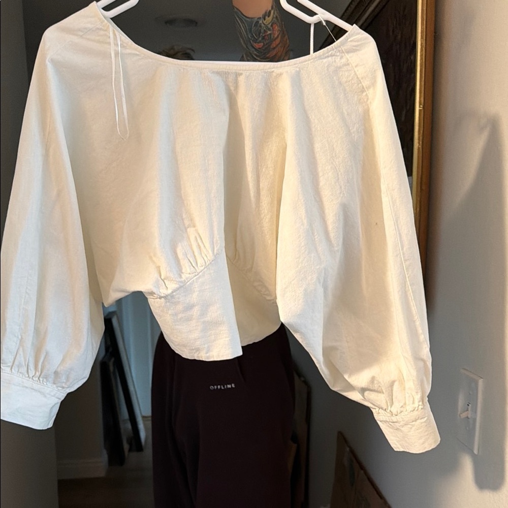 Zara White Off-Shoulder Women's Top